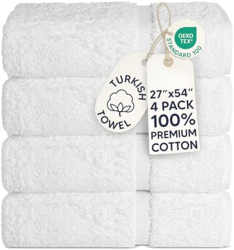 100% Cotton 4-Pack Bath Towels 27x54