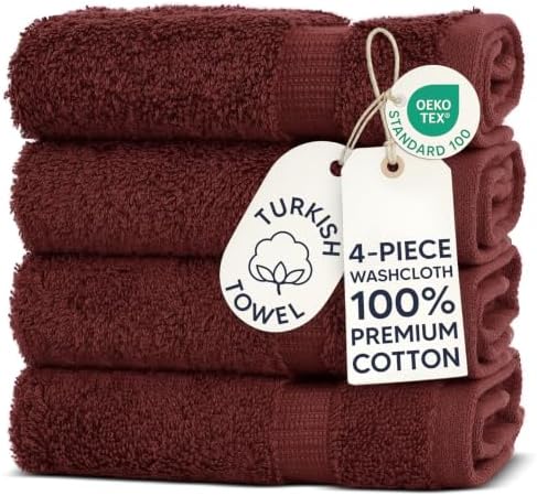 100% Cotton 4-Pack Washcloths 13x13